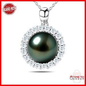 Sterling Silver Pearl Pendant Necklace Elegant Fine Jewelry Gift Adjustable